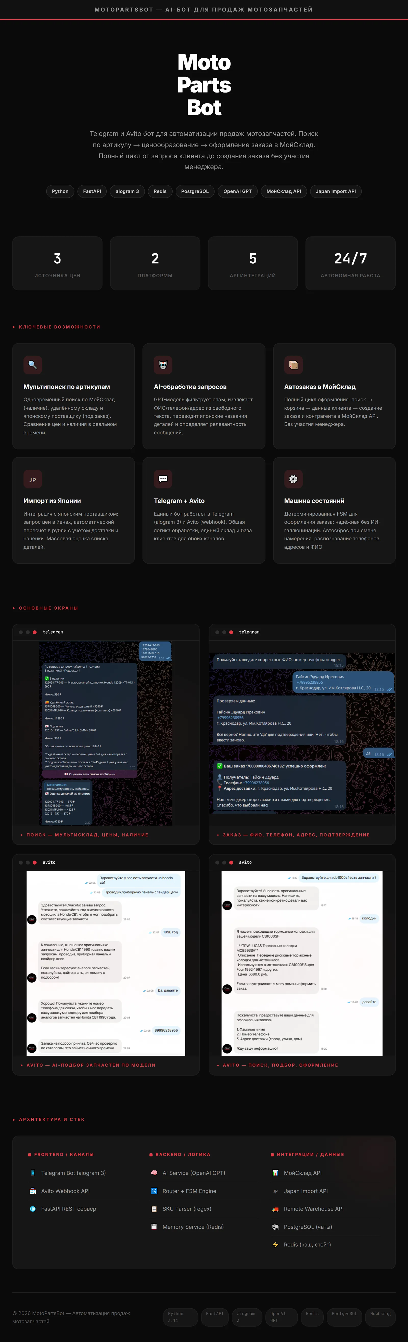Презентация проекта MotoPartsBot