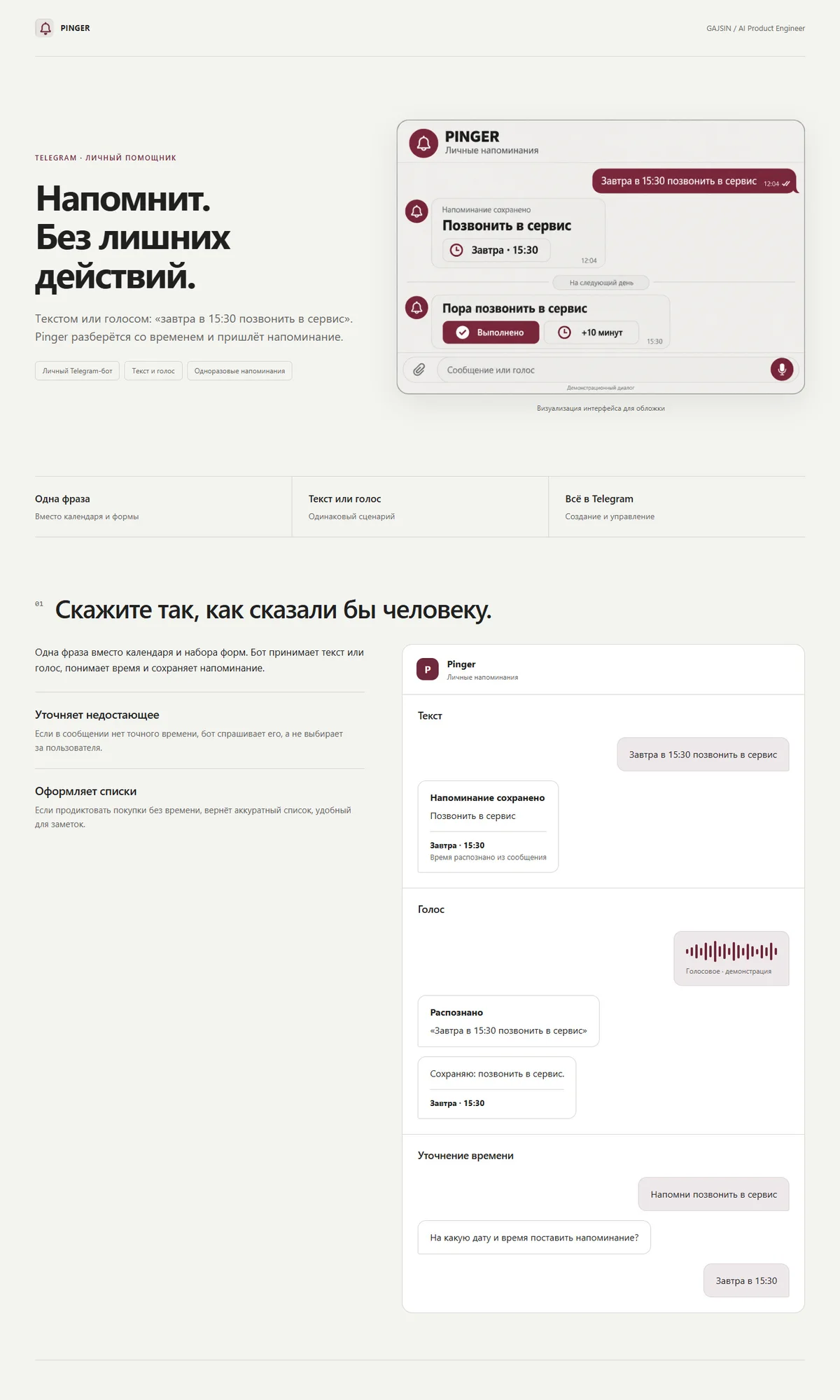 Превью презентации Pinger